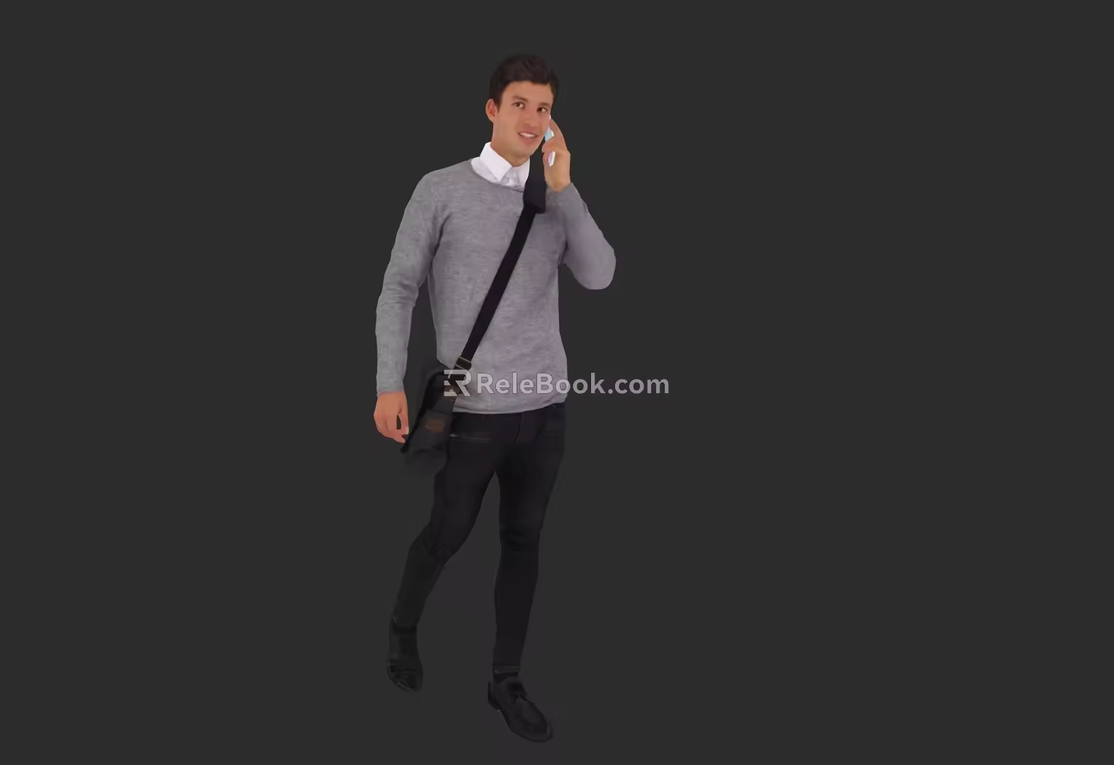 Standing Men Call Men Casual Men 3d model