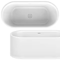 Modern White Bathtub Design With Sleek Smooth Surface And Minimalist Style
