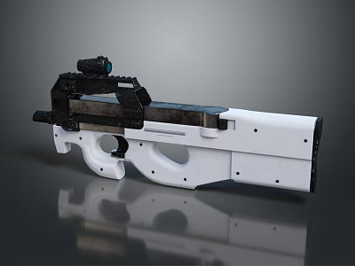 Modern Tactical Weapon With White And Black Body And Scope Attachment For Precision Shooting 3d model