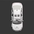 White Sedan Car with Social Alex Logo Black Roof and White Wheels