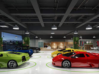 Industrial LOFT Showroom Car Showroom Lamborghini 3d model