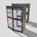 Contemporary Telephone Booths Featuring Glass Panels Closed Open Doors And Red Accents