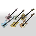 Colorful Various Electric Guitars With Multiple Colors And Stylish Designs Collection