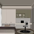 Cozy Tatami Bedroom Interior With Tatami Bed White Wardrobes Desk Blinds And Wooden Floor