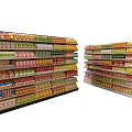Display Cabinet Shelf Single-sided Shelf Wall Shelf High Cabinet Snack Commodity Snack Display Rack Supermarket Shelf 3d model