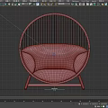 Comfortable Round Rattan Outdoor Chair With White Cushion And Wooden Legs
