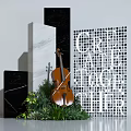 Guiding Display With Violin Green Plants Marble Structures And Create Together Panel
