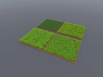 Square Green Grass Turf Pieces For Garden Lawn Decoration And Design 3d model