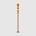 Gold Microphone On Standing Pole As Entertainment Appliance With Sleek Design