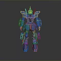 Blue Mech Game and Movie Character 3D Model With Detailed Robotic Design