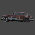 Vintage Car with Rusted Blue And Brown Exterior And Classic Design