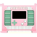 Interactive Zone Design With Pink Frame Green Shelves Screen And Buttons