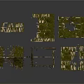 Wooden Scenic Components With Moss Covered Frames And Ruin Debris For Scene Building