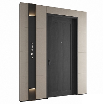 Modern hotel door single door 3d model