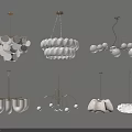 Contemporary Chandeliers With Various Modern Designs White Shades And Gold Frames
