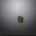 Rustic Wooden Birdhouse With Small Entrance Hole Wooden Stake Base And Metal Rod Top