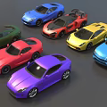 Assorted Colored Cars With Different Models And Stylish Exteriors On