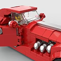 Building Blocks Crafted Red Vintage Car Model with Detailed Classic Design