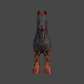 Game Movie Character Black Horse With Flame Mane Glowing Eyes And Burning Body Patterns