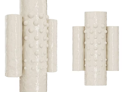 White Cylindrical Wall Sconces With Decorative Dots For Modern Home Interior 3d model