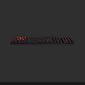 Black Mechanical Keyboard With Red Backlit Keys And Durable Design