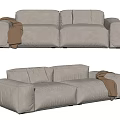modern double sofa minimalist sofa 3d model