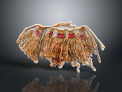 Handwoven Household Tassel Decor with Orange Yellow Body and Red Small Accents 3d model