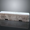 Natural Wooden Stone Decorative Component With Rustic Gray Texture And Smooth Surface 3d model