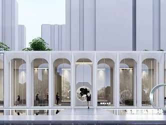 Modern Sales Office Building 3d model