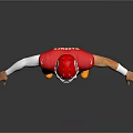 Man In Red Football Jersey Number 15 With Red Helmet White Pants Arms Outstretched