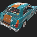 Vintage Gulf Racing Car With Blue Orange Livery Number 17 Coupé Design