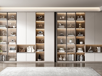 Modern bookcase combination 3d model