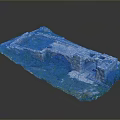 Ancient Stone Ruins Model With Arch Structure And Grass Covered Walls