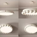 The new simple high-grade combination of the main bedroom ceiling lamp with cream bedroom lamp 3d model