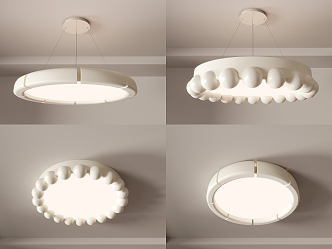 The new simple high-grade combination of the main bedroom ceiling lamp with cream bedroom lamp 3d model