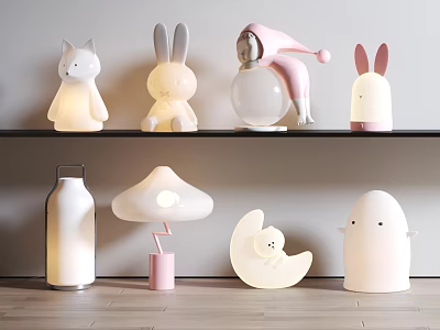 Cute Creative Animal Shaped Table Lamps For Kids Room Decorative Lighting 3d model