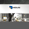 HISUN Modern Exhibition Booth With Glass Walls Reception Desk And Display Area