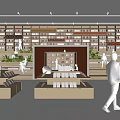 Library Art Ladder Book Bar Reading Area Bookcase Urban Study Leisure Area 3d model