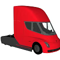 Red Tesla Semi Electric Truck With Streamlined Front Design And Modern Look