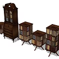 Traditional Wooden Bookcase Collection With Drawers Multiple Shelves And Various Sizes