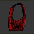 Character Creature Themed Backpack With Red Fabric And Silver Metallic Plates