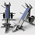 Adjustable Weight Benches with Metal Frame Blue Padding and Weight Plates for Fitness