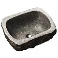 Unique Natural Stone Wash Basin with Cracked Texture and Organic Above Counter Design