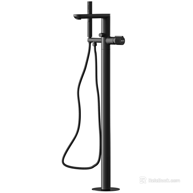 Modern Black Shower Faucet With Handheld Sprayer And Flexible Hose 3d model 