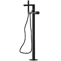 Modern Black Shower Faucet With Handheld Sprayer And Flexible Hose
