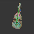 Turquoise Musical Instrument With Golden Decorations And Artistic Painting Supplies Design