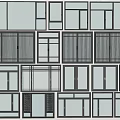 modern glass window combination floor to ceiling window bedroom casement window balcony window 3d model