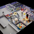 Colorful Indoor Kids Playground with Climbing Structures Slides Ball Pits and Building Blocks