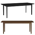 Modern Log Dining Table Long Dining Table Wooden Dining Table Solid Wood Dining Table 3d model