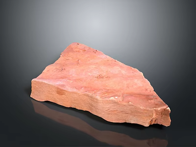 Natural Red Stone Material With Rough Surface And Textured Pattern For Decorative Use 3d model